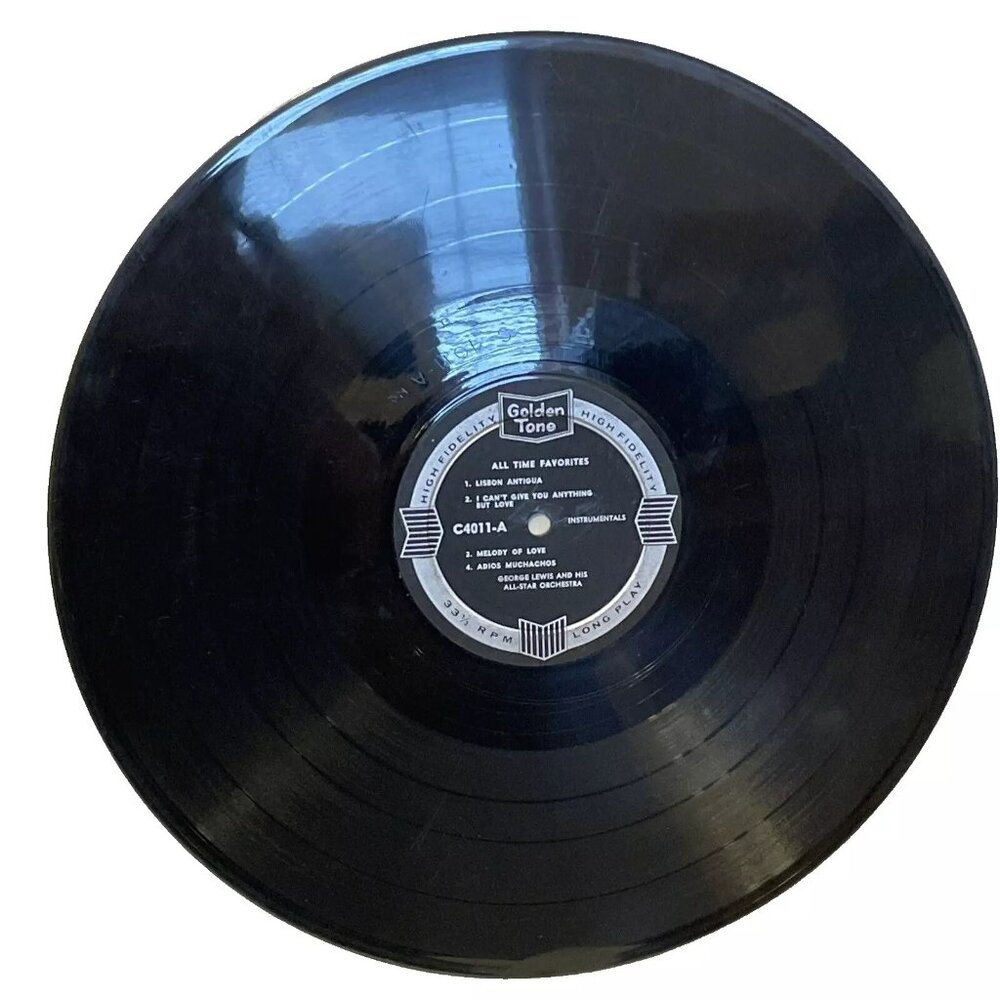 George Lewis All Time Favorites (Vinyl, 1959)Golden Tone C4011 Good RECORD ONLY